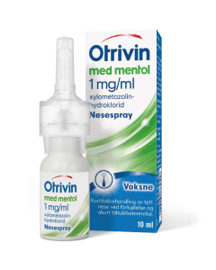 Otrivin 1 mg/ml nesespray med mentol voksne 10 ml