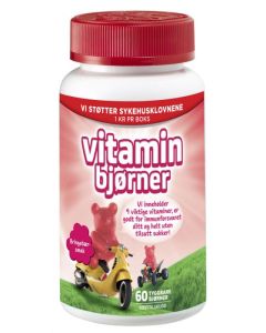 Vitaminbjørner Bringebærsmak 60stk