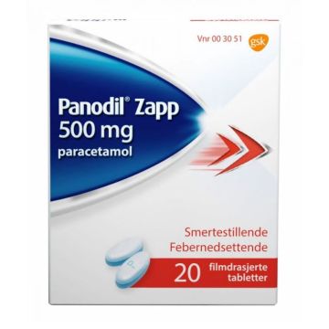Panodil Zapp 500 mg Paracetamol tabletter 20stk
