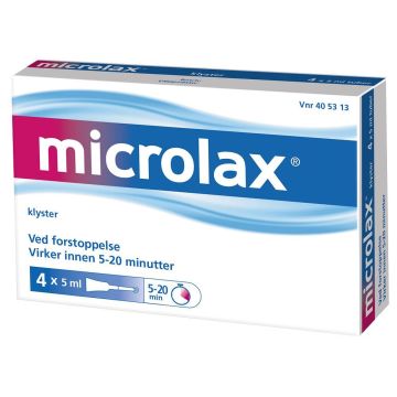 Microlax Klyster Rektalvæske 4x5 ml