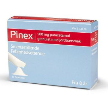 Pinex Granulat Jordbær 500mg 10stk