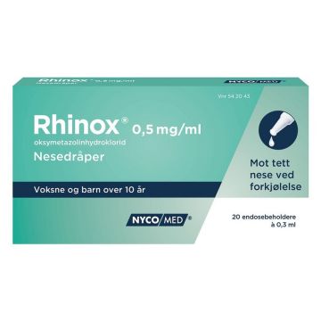 NycoMed Rhinox 0,5mg/ml Nesedråper 20x0,3ml