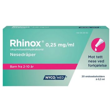 NycoMed
Rhinox 0,25mg/ml Nesedråper 20x0,3ml