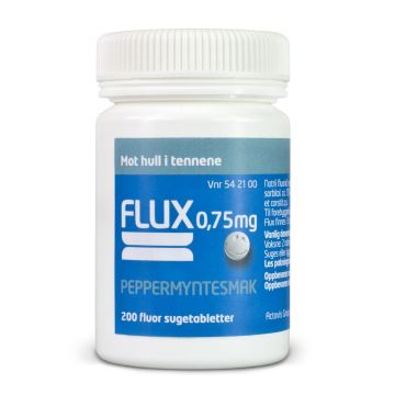 Flux sugetabletter peppermynte 0,75 mg 200 stk