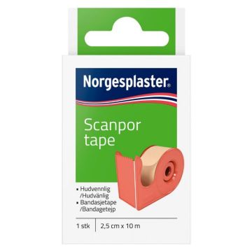 Norgesplaster
Scanpor tape med dispenser 2,5cmx10m beige
