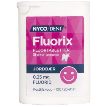 NycodentFluorix 0,25 mg Jordbærsmak 100stk