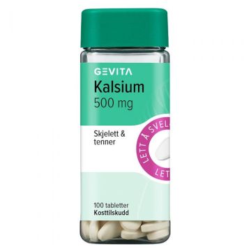 Gevita Kalsium 500mg tabletter 100stk