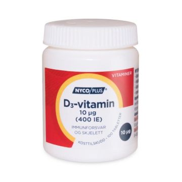 Nycoplus D3-vitamin 10µg tabletter 100stk