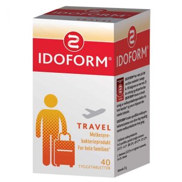 Idoform Travel melkesyrebakterier tyggetabletter 40stk
