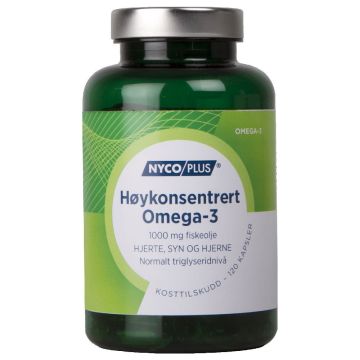 Nycoplus Høykonsentrert omega-3 1000mg kapsler 120stk