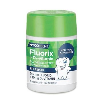 Nycodent Fluorix 0,5mg fluortabletter m/vitamin D3 100stk