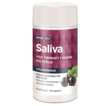 Nycodent Saliva sugetablett med solbærsmak 100stk
