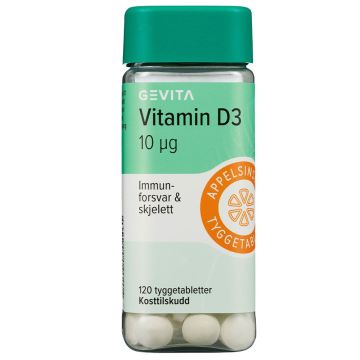 Gevita
Vitamin D3 10mcg 120stk