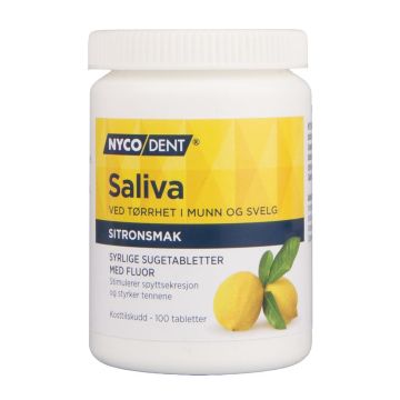 Nycodent Saliva sugetablett med sitronsmak 100stk