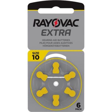 Rayovac Extra Advanced Høreapparat Batteri 10, 6stk
