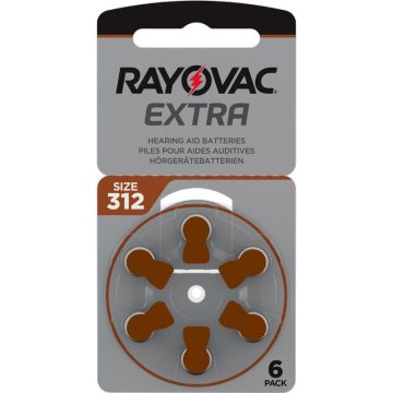 Rayovac Extra Advanced Høreapparat Batteri 312, 6stk