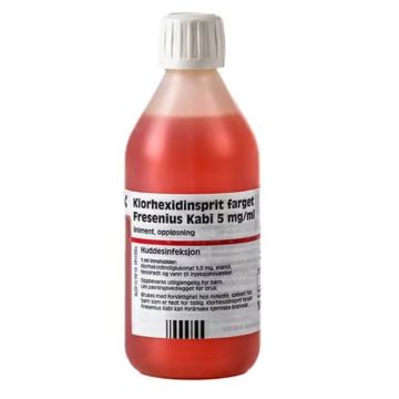 Klorhexidinsprit farget 5 mg/ml liniment 1000ml